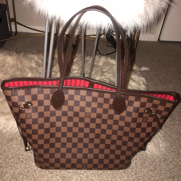 Authentic Louis Vuitton Damier Ebene Neverfull Mm